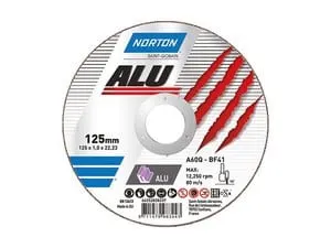 Круг отрезной 125х1.0x22.2 мм для алюминия ALU NORTON (Для алюминия и цветных металлов)