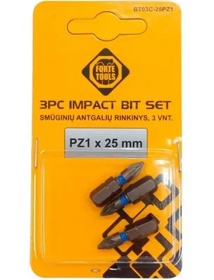 Бита PZ1х25мм FORTE TOOLS 51164785 3шт арт. 01_0253645