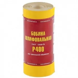 Шкурка на бумажной основе, LP41C, зернистость Р 400, мини-рулон 115 мм., 5 м., БАЗ