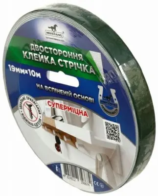 Лента клейкая двухсторонняя вспененная основа ABTO MUSTANG 12 мм х 5 м