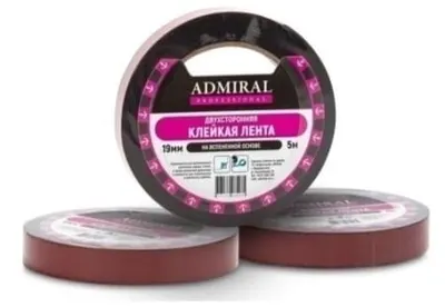 Скотч двухсторонний ADMIRAL 12 мм х 5 м на вспененной основе