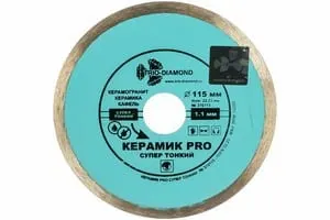 Диск алмазный отрезной Сплошной керамик PRO супер тонкий 115*22,23 арт.370115 Китай