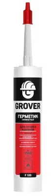 Герметик силикатный для печей и каминов Grover F 100, 300 мл.