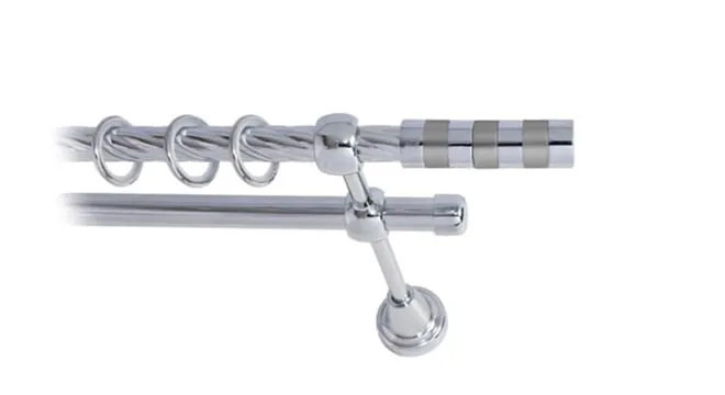 Карниз для штор LmDecor 16мм 2р витой 1,6м ХРОМ /Жезл 060