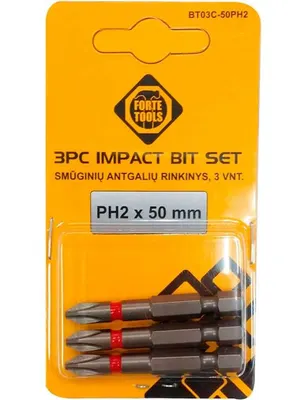 Бита PH2х50мм FORTE TOOLS 51164792 3шт арт. 01_0253647