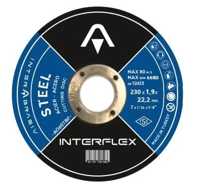 Круг отрезной Interflex AO60TBF STEEL Т41 230x1,9x22,23 мм. арт. 4078231910