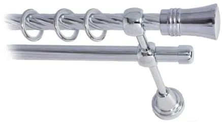 Карниз для штор LmDecor 16мм 2р витой 4,0м ХРОМ /Гиро 071