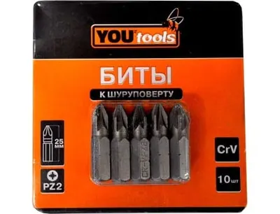 Бита YOURTOOLS PZ2х25мм 10шт