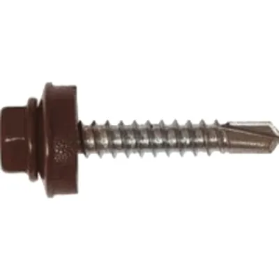 Саморез кров. 4,8х35(38) RAL 8017 шоколадный PT1 (200шт) FixHaus
