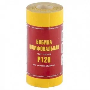 Шкурка на бумажной основе, LP41C, зернистость Р 120, мини-рулон 115 мм., 5 м., БАЗ