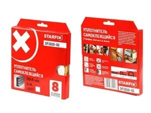 Уплотнитель "E" STARFIX белый 10х4мм 6м арт.SF1010-01