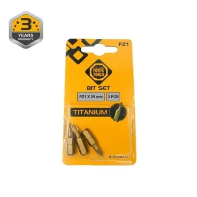 Бита PZ1х25мм HSS-Tin FORTE TOOLS 51357178 3шт арт. 01_0260334
