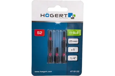 Бита ударная HOEGERT SL6 25 мм., 5 шт. арт. HT1S132