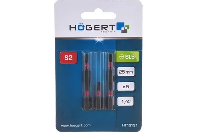 Бита ударная HOEGERT SL5 25 мм., 5 шт. арт. HT1S131