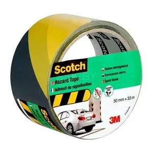 Лента сигнальная черно-желтая Scotch 4705, 50мм х 33м х 0,15мм
