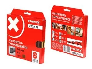 Уплотнитель "D" коричневый 9х8мм 6м STARFIX (SF1012-02)