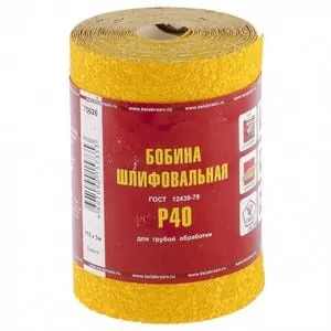 Шкурка на бумажной основе, LP41D, зернистость Р 40, мини-рулон 115 мм., 5 м., БАЗ