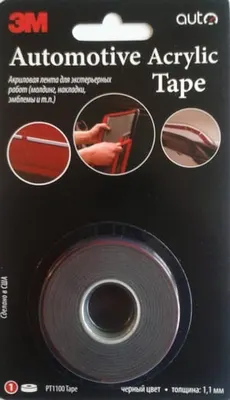Лента двусторонняя черн.автомобил. VHB Scotch PT1100 12мм*1,5м*1,1мм
