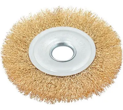 Кордщетка д/УШМ дисковая Bohrer 150 мм толщина проволоки 0,3 мм посад,разм,22,2 мм латунированная мягкая арт. 36703150