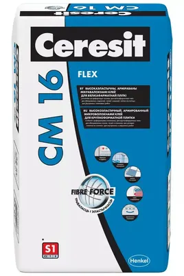 Клей для плитки эластичный Ceresit CM 16 Flex, 25 кг