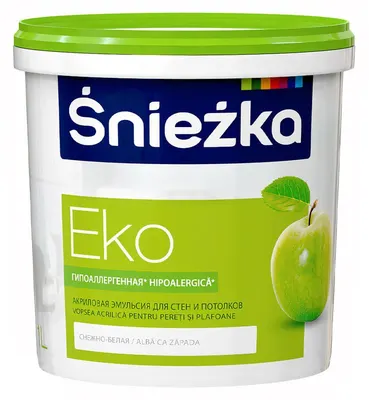 Краска для стен и потолков Śnieżka Eko, белая, 5 л